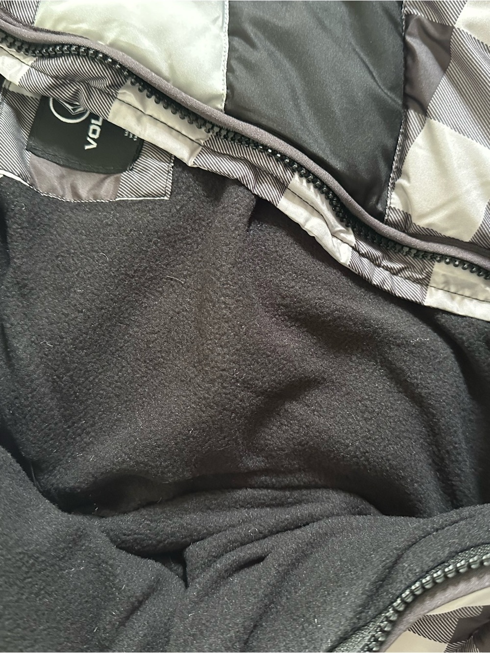NWT Volcom Baby Boys' Black Gray Plaid Infant Hooded Puffer Snowsuit | Sz 12M - Picture 7 of 8